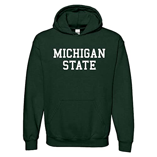 UGP Campus Apparel AH01 - Michigan State Spartans Basic Block Hoodie - Medium - Forest Green