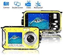 Underwater Camera 24.0MP Waterproof Digital Camera Full HD 1080P Waterproof Camera Selfie Dual Screen Video Recorder Point and Shoot Digital Camera