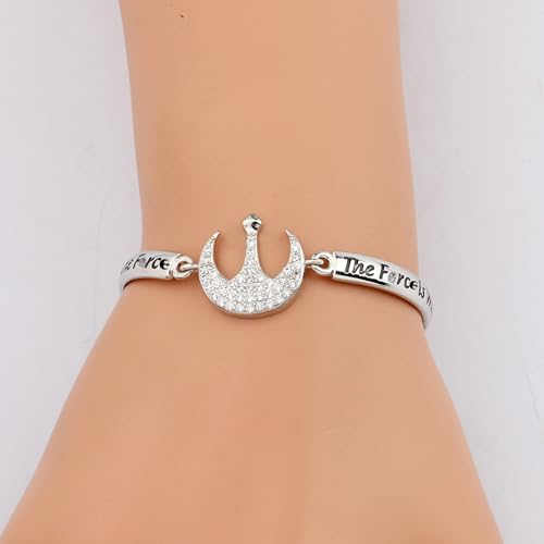 Movie Inspire Bracelet I Am One with The Forc The Forc is with Me Jewelry Funny Gift4