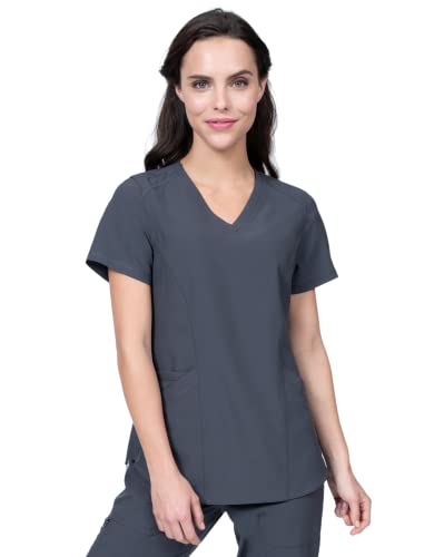 Image of Scrubs for Women Set V-Neck & Cargo Pant 8 Pocket 4-Way Stretch for Nurse Dentist Veterinarian Elements Select ES2966