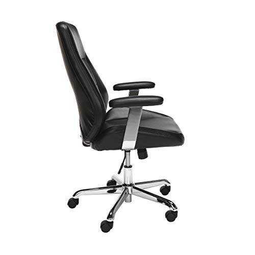 Ofm Office Chair, Mid Back Leather Task Chair, In Black (730-L-Blk) #TOP6