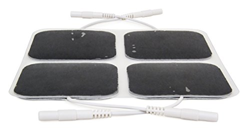 Reserv 2" X 2" Premium Re-Usable Self Adhesive Electrode Pads For Tens/Ems Unit, Fabric Backed Pads With Premium Gel (White Cloth And Latex Free) (1 Pack (40 Electrodes)) #TOP4