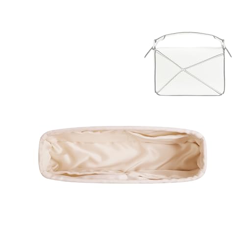 DGAZ Silk Purse Organizer Insert For Loewe Puzzle Bags,Silky Smooth Bag Organizer?Luxury Handbag & Tote Shaper(Craie,Small)