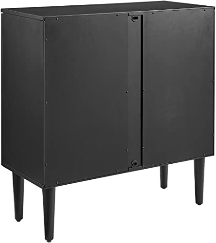 Crosley Furniture Everett Mid-Century Accent Cabinet, Matte Black #TOP5
