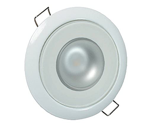 LumitecMirage LED Flush Mount Ceiling Down Light - White - Warm White - IP67 Rated, Slim Profile, Ideal for Indoor/Outdoor, 113129, 300 Lumens