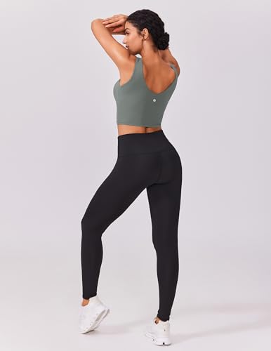 Image of PINSPARK Sports Bras for Women Built in Bras Padded Yoga Bra V Neck Longline Workout Tank Tops with Removable Pads