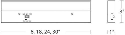 Miniatura 6 de WAC Lighting, Barra de luz LED de 30 pulgadas con interruptor basculante de 3 CCT seleccionable 2700K-3000K-3500K e interruptor basculante de