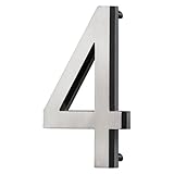 Backlit Illuminated LED House Numbers 5" - Satin Nickel - Address Signs Lighted Plaque - Outdoor/Ind