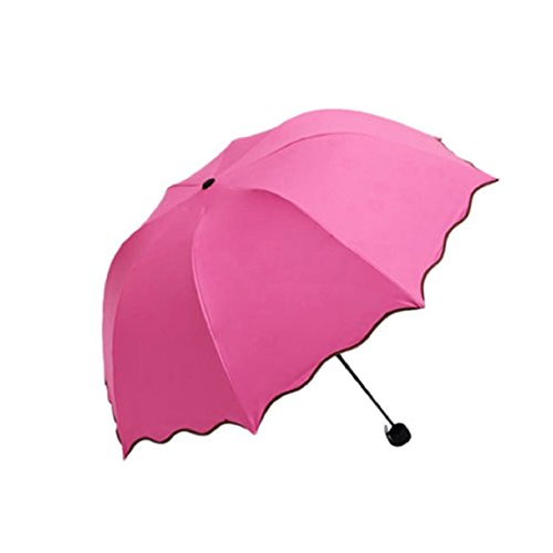 Culateru00ae Nueva señora Princesa Magic Flower Dome Sombrilla Sun/paraguas de viaje plegable, diseño de lluvia hot pink Expanding diameter: Approx. 89cm/35      Expanding handle length: Approx. 65cm/25.5      Furl Length: Approx. 24cm/9.4