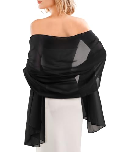 FURTALK Chiffon Shawl Wraps for Women Evening Dresses Soft Scarf Formal Wedding Bridal Scarves