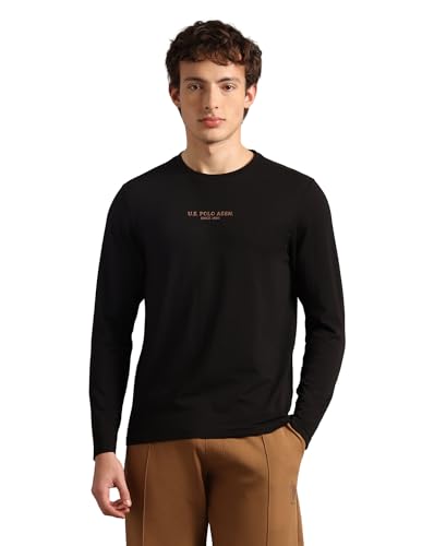 Image of U.S. Polo ASSN. Mens PE006 Supima Cotton Brethable Full Sleeve Lounge T-Shirt