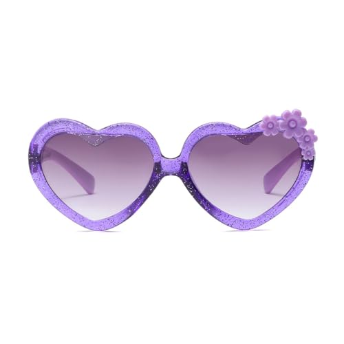 Kids Heart Sunglasses UV 400 Protection Heart Shaped Flower Glasses for Girls Boys Age 3-10 Eyewear Beach Holiday3