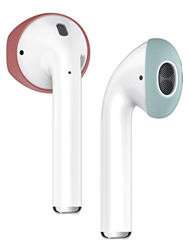 elago [Fit in The case] Ear Tips Compatible with Apple AirPods 1 & 2, 2 Pairs of 2 Colors [ Italian Rose + Coral Blue ]