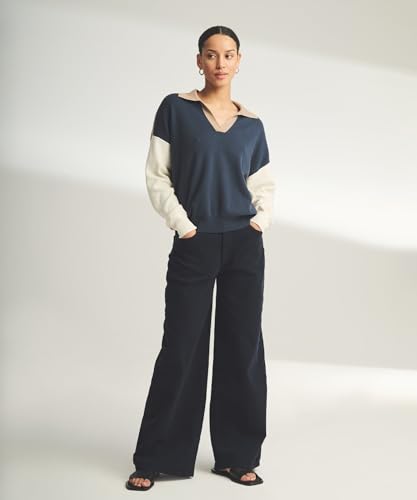 Women's Cafe Cotton Cashmere Colorblock Polo2