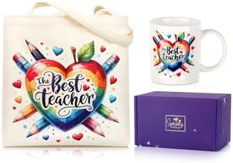 3 Pack Teacher Tote Bags - 15x16 Inch Canvas Gift Set With Inner Pocket For Teacher Appreciation, Christmas, End Of Year