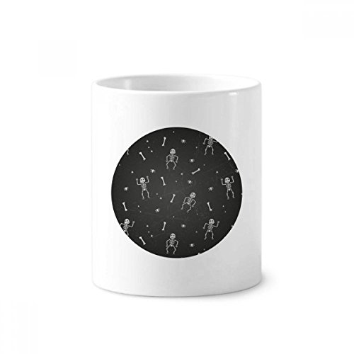 Porte-stylo araignée Halloween tasse blanche céramique multicolore 4 pouces