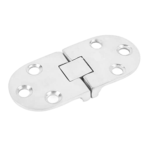 2 Stück Ovale Klappscharniere,Tischklappenscharnier,180 Grad Scharniere Klappbar Runde Klappscharnier 66 x 30 mm Edelstahl Schwere Selbsttragende Klapptisch Scharniere für Boot, Wohnmobil, Türfenster
