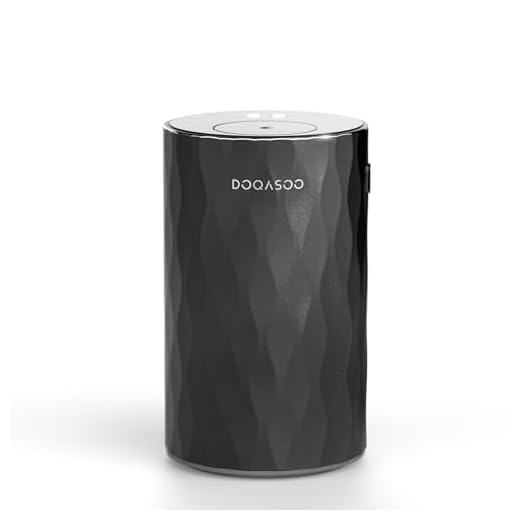 DOQASOO Waterless Essential Oil Diffuser - Aluminum Metal Texture, 96H Quiet Battery Nebulizer, Portable Scent Aromatherapy Diffuser with Timer & 4 Mist Levels, 20mL, Type-C for Home/Room/Car/Office