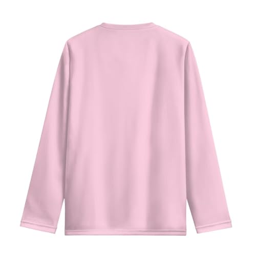 Long Sleeve Shirts for Toddler Girls 3-16Y Crewneck Pullover Tees for Kids Kindergarten T-Shirt Breathable2