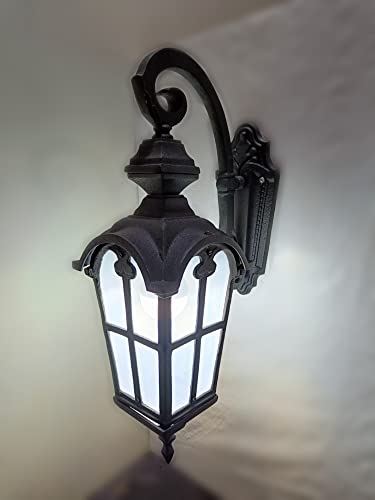 Image of Cast Aluminium Black Texture Wall Light | Pack of 2 - Weatherproof, Durable, and Modern Outdoor /Indoor Lighting Fixture for Garden, Patio, Living Room, Hallway, and Entryway
