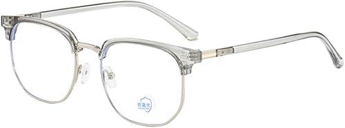 Vista 37 de Shiratori Nuevas gafas de lente transparente sin montura de medio marco de moda vintage Negro