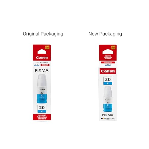 Image of Canon Genuine GI-20 Cyan Ink Bottle, Compatible to PIXMA G6020 and G5020 MegaTank Printers