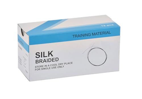 Silk Suture Thread (Pack of 12) for Medical Students, Doctors, Dentists, Nurses and Veterinarians (3/0 USP)