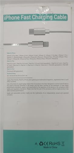 ilikable USB C to Lightning Cable, 3Pack 2M iPhone Charger Cable MFi Certified, Typ C Szybkie ładowanie kabla kompatybilny z iPhone13 12 11 Pro Max X XS Max XR 8 Plus 8 SE 2020 iPad Pro