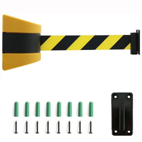 CAIFEXUE Retractable Belt Barrier, with Mounting Accessories,2/3/5/10M Wall Mount Safety Cordon Barrier,Queuing Safety Tape Cordon for Outdoor Ribbon Control Crowd/a/10M/32Ft