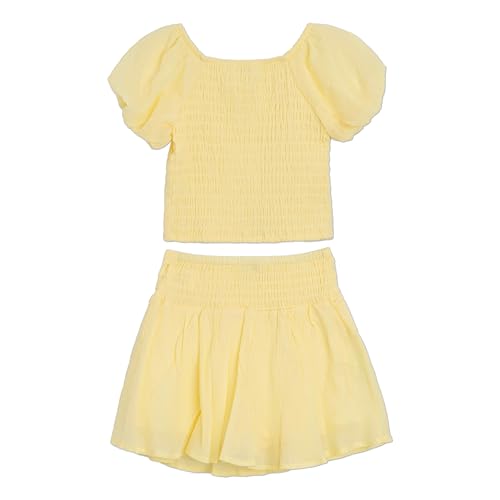 Image of Speechless Girls' Puff Sleeve Pleated Top and Skater Mini Skirt Set