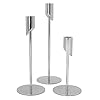 MK-BRAVA Kandelaar 3-delige set 17/23/27cm zilver decoratieve kandelaar staafkaarsen aluminium metaal modern vintage voor woonkamer Kerstmis advent