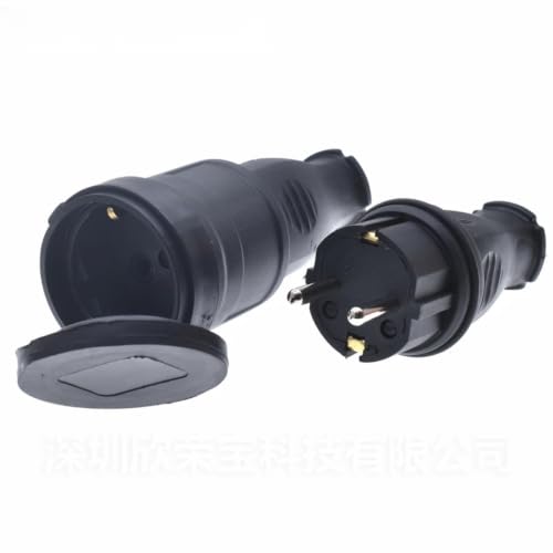 Enchufe industrial de alimentación tipo Schuko hembra con cubierta protectora impermeable IP44 4