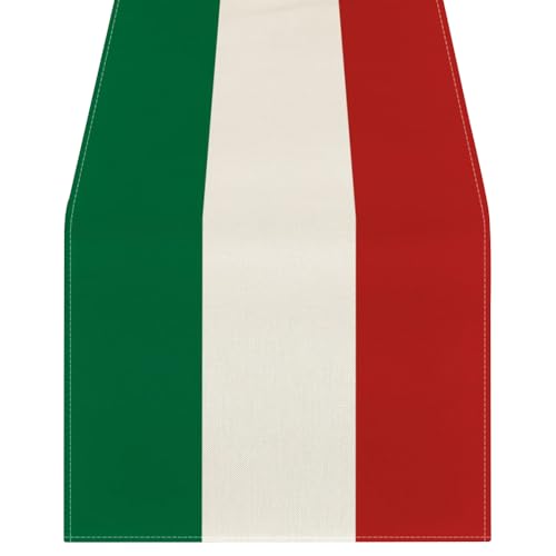 FSSTUD Chemin de table italien pour fête Chemin de table rouge, blanc et vert Chemin de table sur le thème de l'Italie Nappe de fantaisie pour la cuisine et...