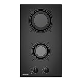 OCEANIC OCEACTG2VB8 - Table de cuisson domino - 2 foyers - 4000 W - L30 x P 52 cm - Revetement verre - Noir