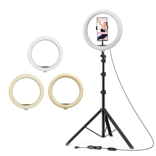 STRIFF 10-inch Ring Light with with 7 Feet Long Foldable and Lightweight Tripod Stand | 360° Rotation | Suitable for Mobile Phones & Camera, YouTube, Photoshoot, Videography and Makeup