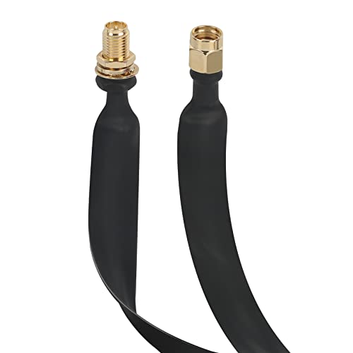 Nelawya Lora Flat Cable Rp-Sma Male To Rp-Sma Female Window And Door Feed Thru Coaxial Cable Extension Adapter For Lora Wifi Lorawan Antenna Bobcat Nebra Rak Helium Hotspot Hnt Miner Mining Antenna #TOP1