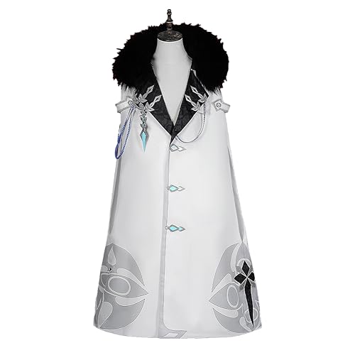 MZXDY Genshin Impact Cosplay Costume, Fatui Harbingers Cloak Doctor Knave Captain Rooster Robe Uniform Suit
