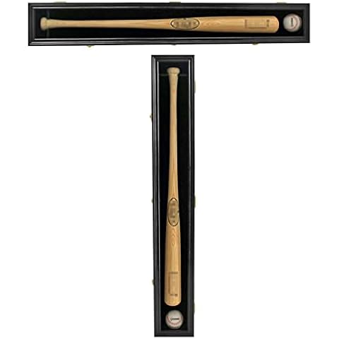 DisplayGifts Pro Collector's Baseball Bat Display Case Frame with Acrylic Transparent Door Holder Rack Cabinet Wall Mounted Shadow Box Vertical or Horizontal, w/98% UV Protection-Lock. Cover