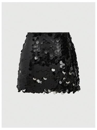 Floerns Women's Sequin Mini Skirt Sparkly Low Rise Beaded Party Glitter Bodycon Skirts2