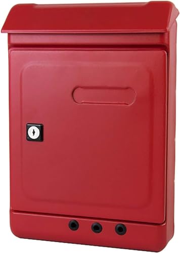 Boîte aux lettres de porte extérieure pour maison et cour rouge