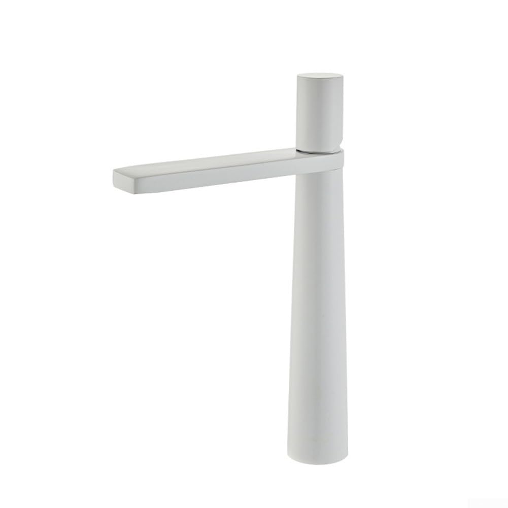 Mitigeur de lavabo blanc solide en acier inoxydable au design architectural haut de gamme