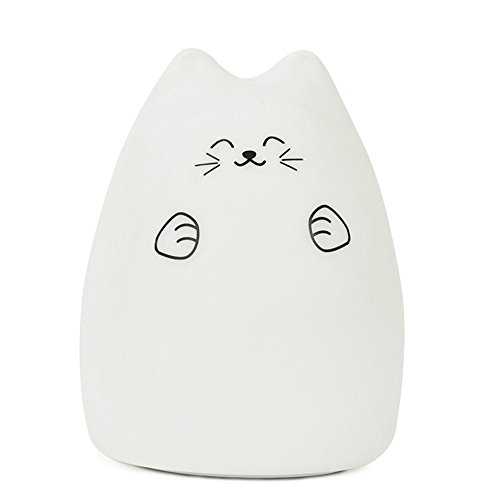 Kinder Nachtlicht LED Nette Katze Silikon Lampe, scopow Tragbare Multicolor Kinder Nachttischlampen, USB Wiederaufladbare Warmweiß/7 Farbwechsel Sensitive Tap Control Nachtlicht für Baby Schlafzimme