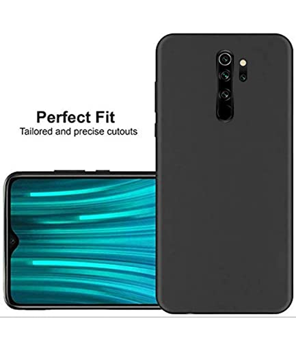 Image of Mobile Back Cover Case for Xiaomi Redmi Note 8 Pro (Silicone Case|CameraProtection|Black SC1510)