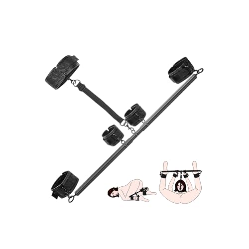 Spreader Bar Sex Toys BDSM Bondage Restraints Neck Collar Handcuffs Ankle Cuffs PU Leather Adjustable SM Games for Adult Couples