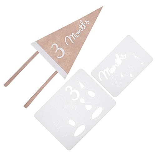 ORFOFE 1 Set First Banner Triangle Flag with Month Sign Triangle Banner Bunting Birthday Photo Banner Cloth Brown