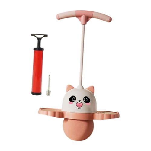 Menolana Panda Shape Pogo Ball with Handle Pogo Bouncing Ball Kids Funny Exercise Pogo Stick for Body Training Assistant Workout Boys, Pink