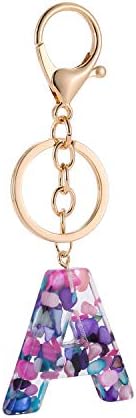 Letter A Keychain Accessories Cute Crystals Keyring Initial Key Ring for Women
