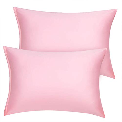 uxcell Travel Satin Pillowcase with Zipper, Super Soft and Luxury, Silky Pillow Cases