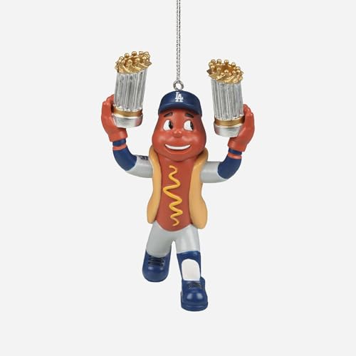 Los Angeles Dodgers 2025 Back to Back World Series Champions Dodger Dog Mascot Christmas Tree Ornament