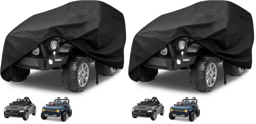 Image of Kids Ride-On Toy Car Cover, Outdoor Wrapper Resistant Protection for Electric Battery Powered Children Wheels Toy Vehicles - Universal Fit, Water Resistant (Pack of 2)